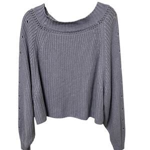 Don’t Ask Why Women’s Oversized Sweater One Size Chunky Knit Cropped 55% Modal